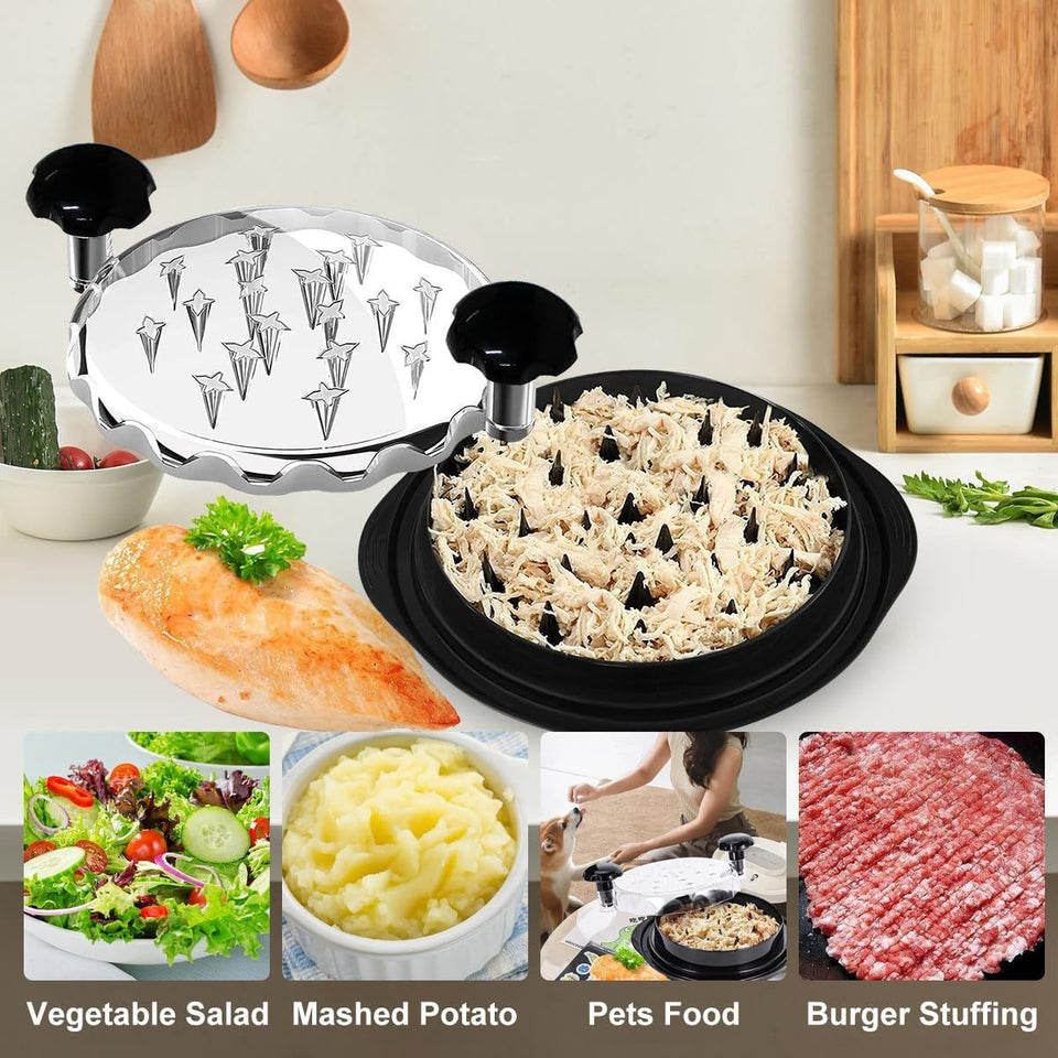 Deshilachador de Pollo y Carnes con Tapa Transparente – ¡Tritura en Segundos!
