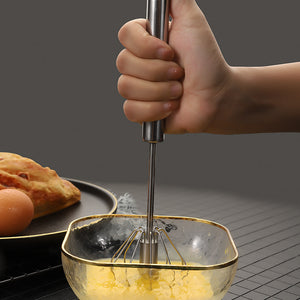 Batidor de Huevos Semi-Automático de Acero Inoxidable – ¡Rápido, Eficiente y Sin Esfuerzo!