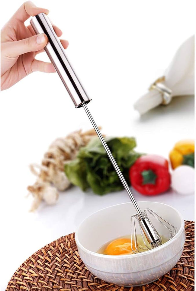 Batidor de Huevos Semi-Automático de Acero Inoxidable – ¡Rápido, Eficiente y Sin Esfuerzo!